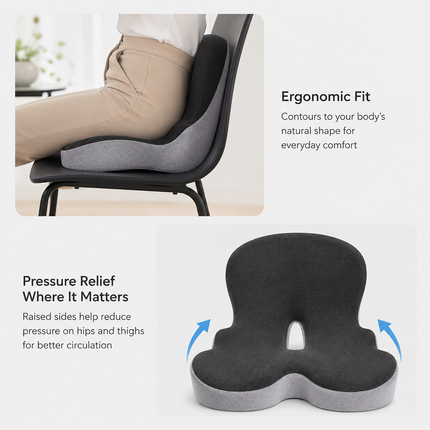 Memory Foam Seat Cushion, Car Seat Cushion for Wheelchair and Home Use