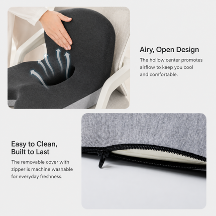 Memory Foam Seat Cushion, Office Chair Cushion with Washable Cover – image 4