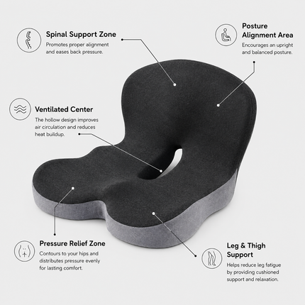 Memory Foam Seat Cushion, Car Seat Cushion for Wheelchair and Home Use – image 11