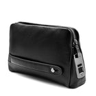Mens Clutch Bag with Fingerprint Lock, Anti Theft Leather Clutch Bag for Men with Adjustable Shoulder Strap