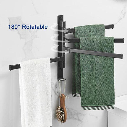 Towel Rack for Bathroom, Swivel Towel Bar with Hook