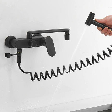 Kitchen Faucet with Sprayer, Wall Mounted Kitchen Sink Faucet – image 4