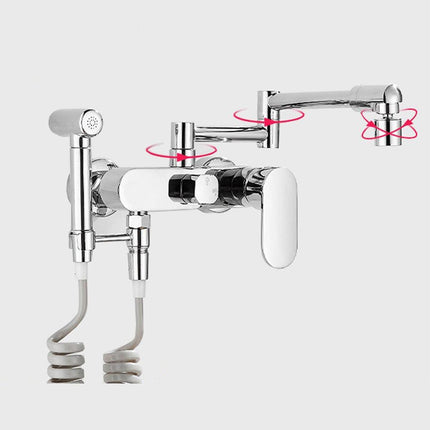 Wall Mounted Kitchen Sink Faucet, Pull Down Kitchen Faucet with Single Handle – image 7