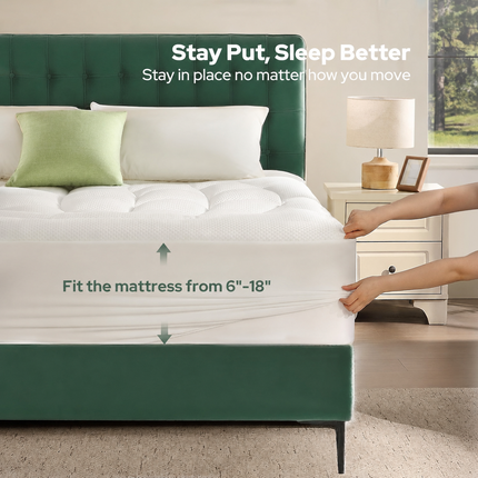 Comfort Haven | Queen Mattress Topper with Ultra Soft Tencel™ Blend | Extra Thick Cooling Pad for Back Pain Relief