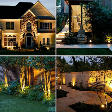 Solar Powered Garden Spotlight with 9 Color Options | Automatic Dusk-to-Dawn Lighting for Outdoor Spaces
