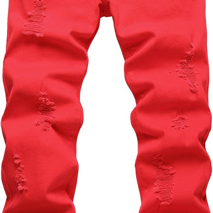 Slim Fit Jeans for Men, Stretch Distressed Jeans with Zip Fly and Button Closure – image 36