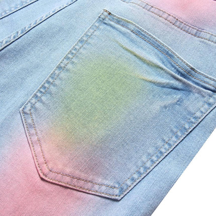 Mens Ripped Jeans, Stretch Distressed Jeans with Zip Fly and Button Closure – image 20