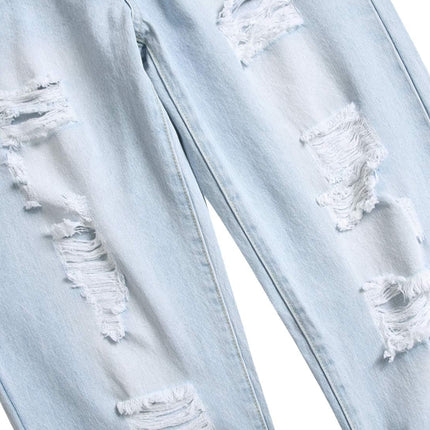 Mens Ripped Jeans, Stretch Distressed Jeans with Zip Fly and Button Closure – image 26
