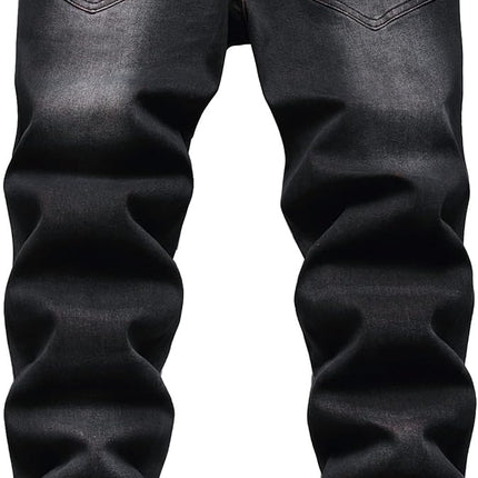 Mens Ripped Jeans, Stretch Distressed Jeans with Zip Fly and Button Closure – image 44