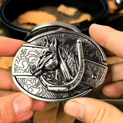 Western Belt Buckles for Men, Oval Cowboy Belt Buckle – image 6