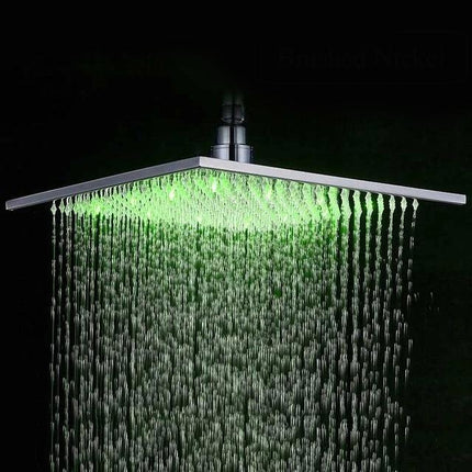 Square Rainfall Shower Head with LED Lights – image 6