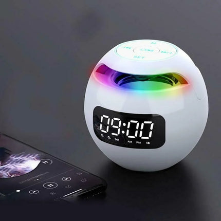 Alarm Clock with Bluetooth Speaker and Night Light, Digital Alarm Clock with Color Lamp
