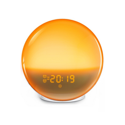 Sunrise Alarm Clock, Wake Up Light with Sunrise and Sunset Simulation, Digital Alarm Clock with FM Radio and App Control