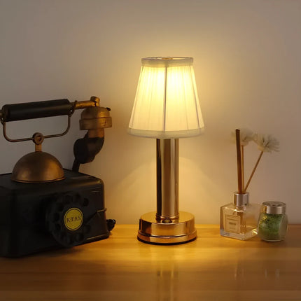 Retro-Inspired Table Lamp with Dimmable Touch Control | Cordless & Rechargeable Lighting for Home Decor