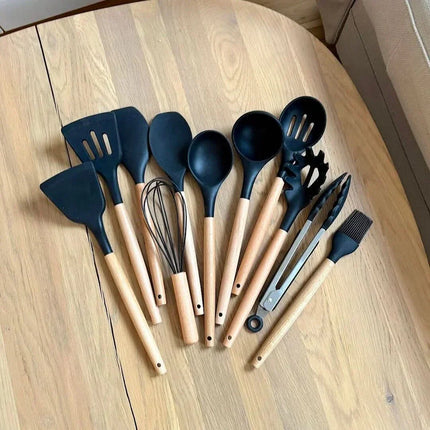 11 Piece Cooking Utensils Set with Wooden Handles – image 5