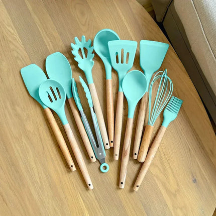 Silicone Kitchen Utensils Set, Heat Resistant BPA Free Spatula Set