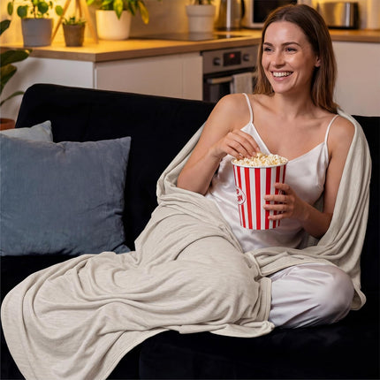 Cozy Comfort | Summer Cooling Blanket for Hot Sleepers with Bamboo Rayon | Lightweight Throw for Travel and Outdoor Use