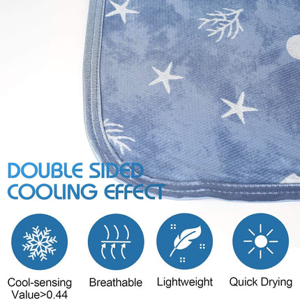 Coastal Comfort | Direct Cooling Throw Blanket with Double-Sided Effect | Lightweight & Breathable for Hot Sleepers