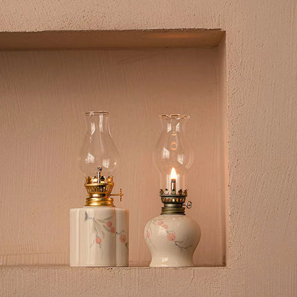 Ceramic Oil Lantern with Adjustable Flame Control | Handcrafted Décor for Cozy Ambiance