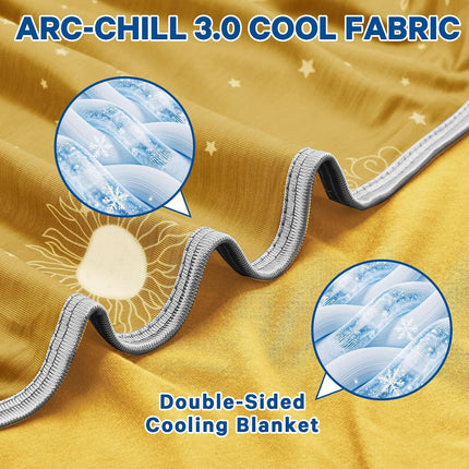 Cozy Comfort | Cooling Blanket with Double-Sided Fabric | Lightweight Summer Blanket for Hot Sleepers and Travel