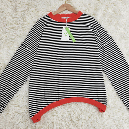 Striped Sweater for Fall, Cotton Fall Sweater Women