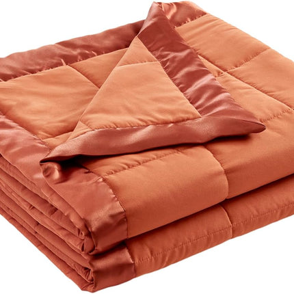Windom Collection | Down Alternative Blanket with Moisture-Wicking Treatment | Lightweight & Soft Bed Cover for All Seasons, Satin Trim