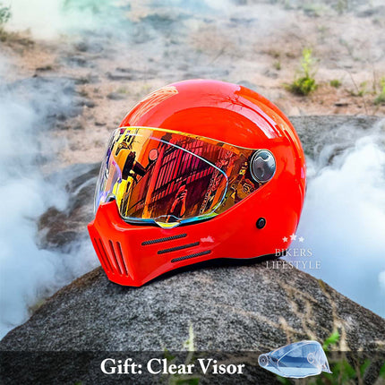 Full Face Motorcycle Helmet, DOT Approved Motorcycle Helmet with Red Visor – image 4