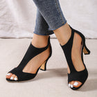 Comfortable Sandals for Women, Orthopedic Heeled Sandals, Open Toe Summer Sandals with T Strap and Back Zip