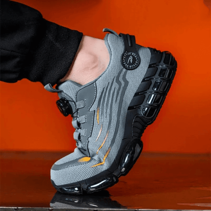 Mens Work Shoes, Comfortable Work Shoes with Cushioned Interior, Lightweight Athletic Work Shoes with Textured Sole