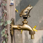 Outdoor Faucet, Decorative Antique Brass Garden Faucet, Wall Mount Faucet with Animal Design for Garden and Patio