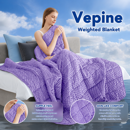 Cozy Comfort | Dots Weighted Blanket with Cooling Microfiber | All-Season Softness for Ultimate Relaxation