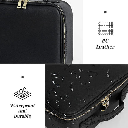 Travel Makeup Organizer with LED Light and Compartments, Cosmetic Bag – image 6