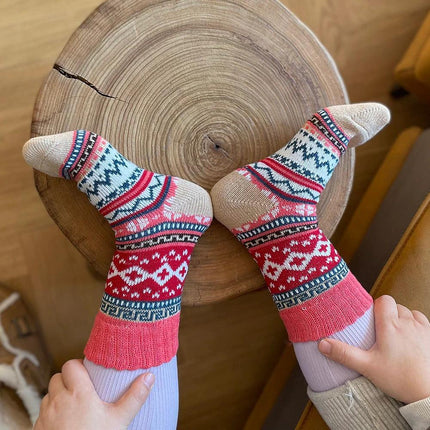 Wool Socks for Women and Men, Nordic Socks with Scandinavian Pattern