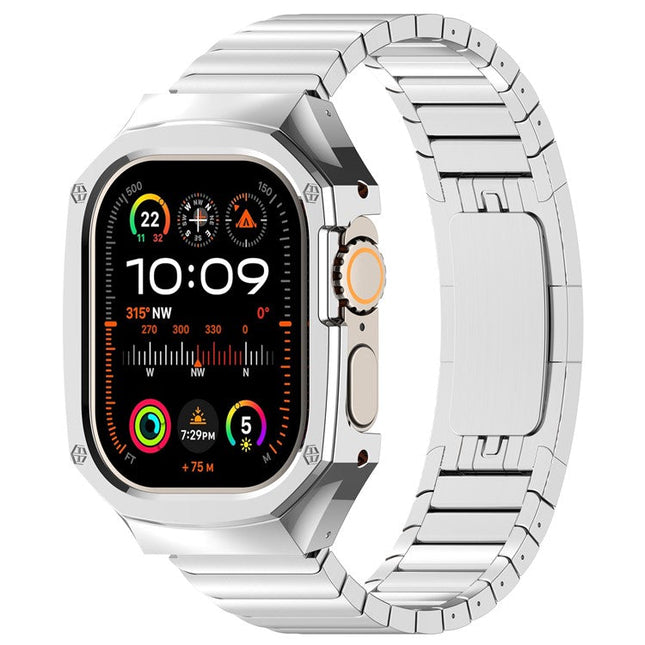 Apple Watch Band with Case, Stainless Steel Apple Watch Ultra Band for Ultra 2