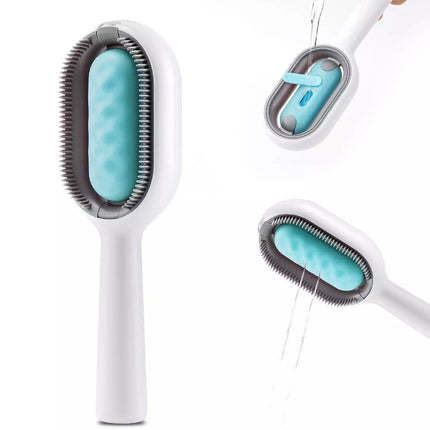 2-in-1 Pet Grooming Brush with Water Tank and Hair Removal | Efficient Cleaning for Cats and Dogs