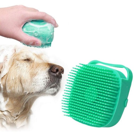 Pet Shampoo Massager Brush with Silicone Bristles | 2-in-1 Grooming Tool for Relaxing Bath Time