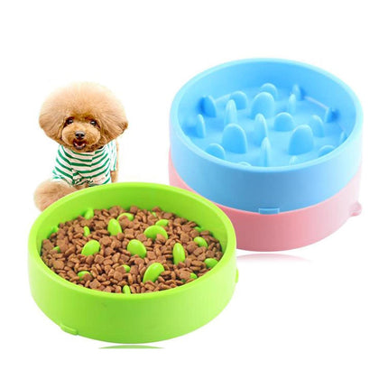 Pet Slow Food Bowl with Progressive Design | Reduces Choking and Digestive Issues for Cats and Dogs