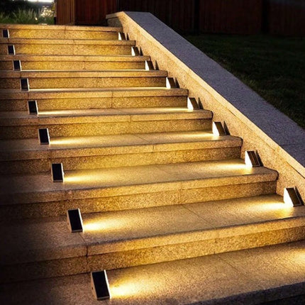 Solar Powered Stair Lights with IP65 Weather Resistance | Easy Installation for Safe Outdoor Lighting