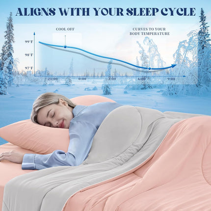 Cooling Comforter | Double-Sided Cooling Blanket for Hot Sleepers | Breathable Ice Fabric for Ultimate Comfort