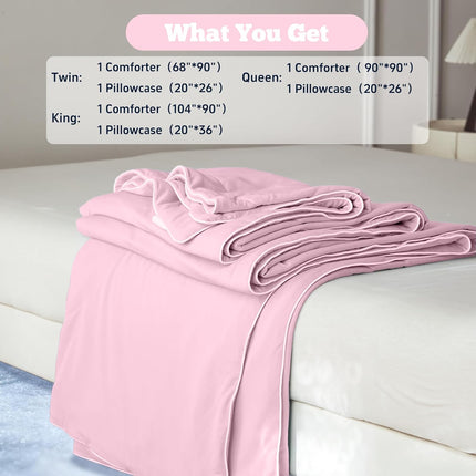 Cooling Comforter Set | Lightweight Cooling Blanket with Cooling Pillowcases | Moisture-Wicking Fabric for Hot Sleepers