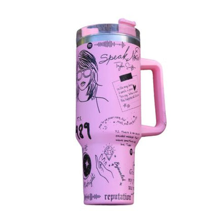 Stainless Steel Tumbler with Handle and Straw, Insulated Tumbler with Flip Lid – image 9