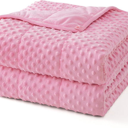 Cozy Comfort | Dots Weighted Blanket with Cooling Microfiber | All-Season Softness for Ultimate Relaxation