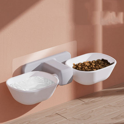 Automatic Feeder Pet Double Bowl with Adjustable Height | Durable Plastic for Convenient Feeding of Small to Medium Pets