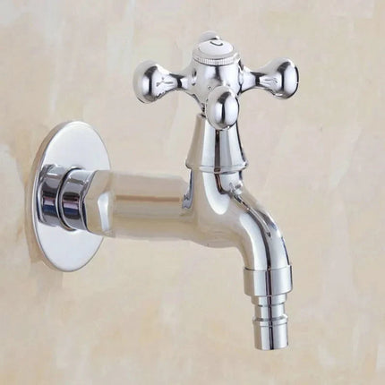 Wall Mounted Spigot, Chrome Brass Tap Hose Bib for Garden and Washing Machine