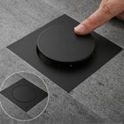Shower Drains, 4 Inch Brass Bathroom Drain with Pop Up Stopper, Anti Odor Push Down Floor Drain, Bath Drains