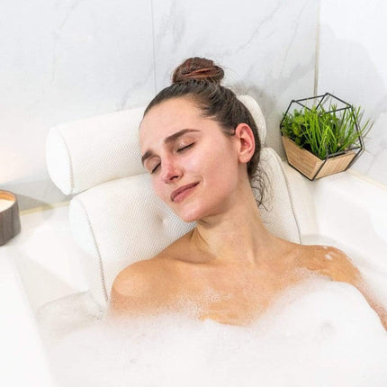 Bath Pillow with Suction Cups, Mesh Bath Accessories for Hot Tub and Spa