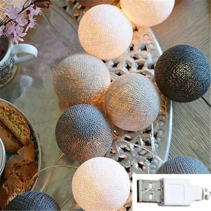 Wool Ball Christmas String Lights with USB or Battery Power – image 9
