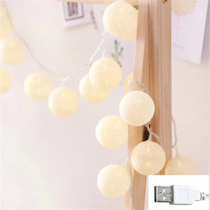 Fairy Lights, Wool Ball Christmas String Lights with USB or Battery Power – image 7
