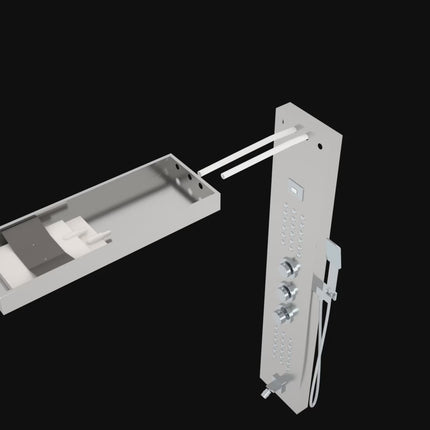 Shower Panel Tower System with Rainfall Head and Body Jets, Stainless Steel Thermostatic Shower Faucet with – video 8