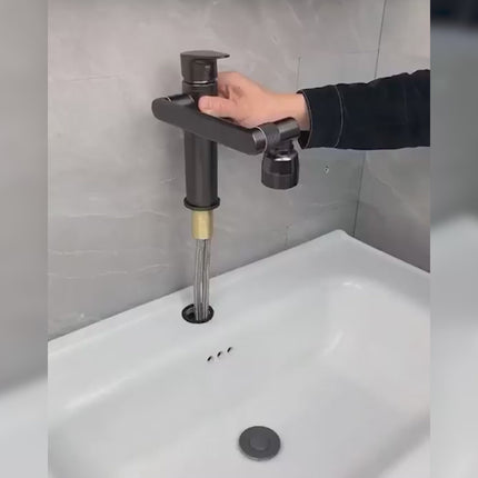 Single Hole Bathroom Faucet, 360 Degree Rotating Bathroom Sink Faucet